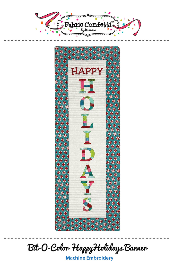 Bit-O-Color Happy Holidays Quilted Banner