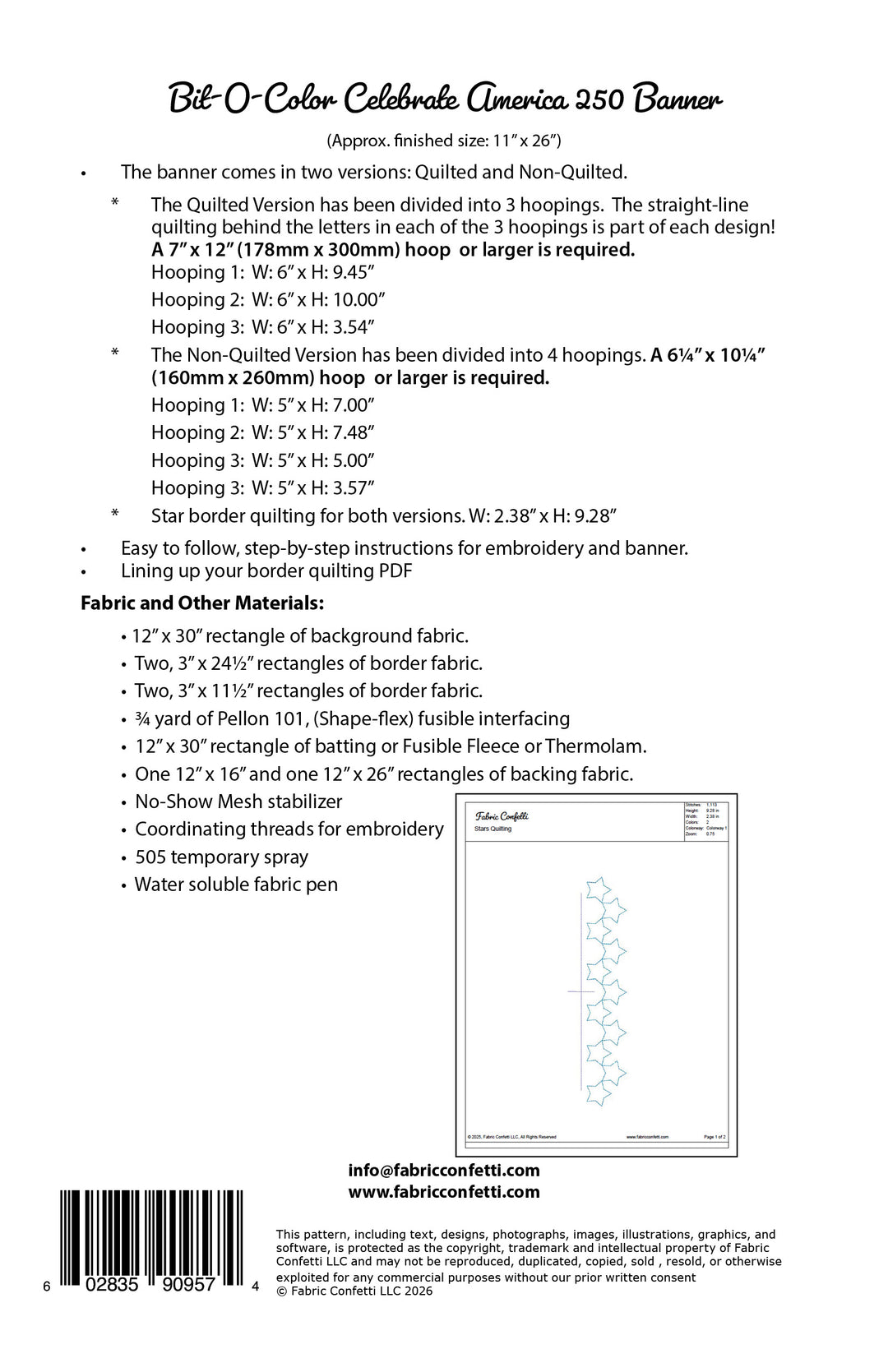 Bit-O-Color Celebrate America 250 Quilted Banner