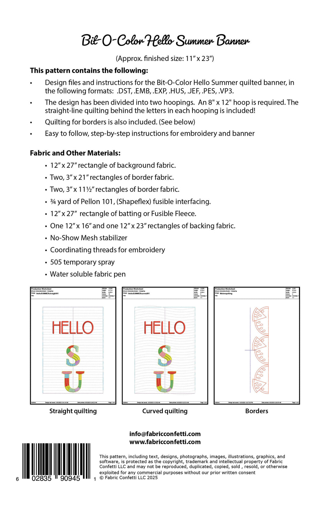 Bit-O-Color Hello Summer Quilted Banner