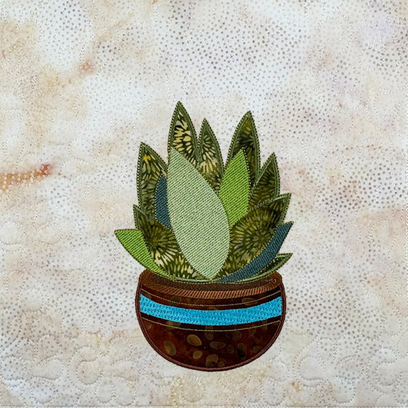 Prickly Pear Wall Hanging - Machine Embroidery