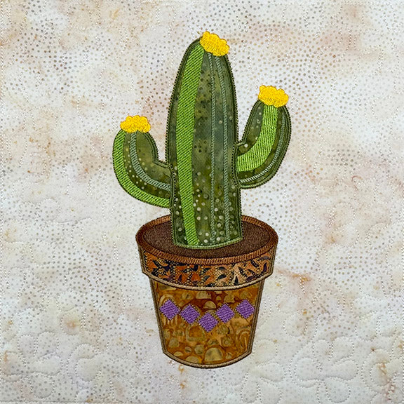 Prickly Pear Wall Hanging - Machine Embroidery