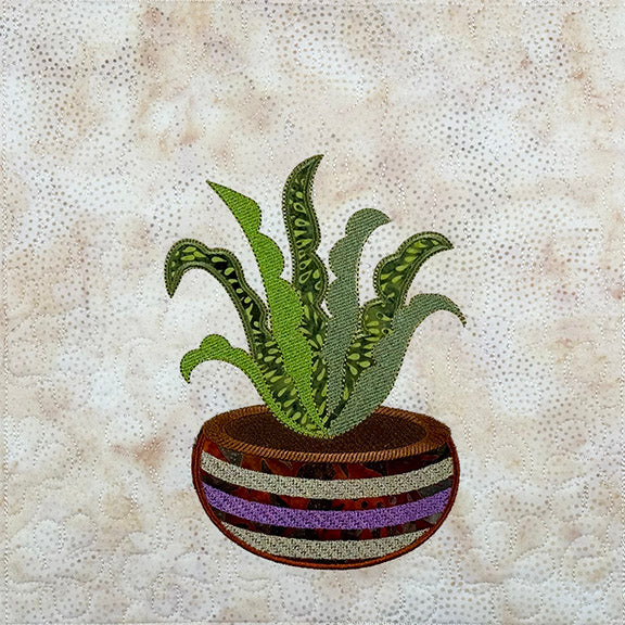 Prickly Pear Wall Hanging - Machine Embroidery
