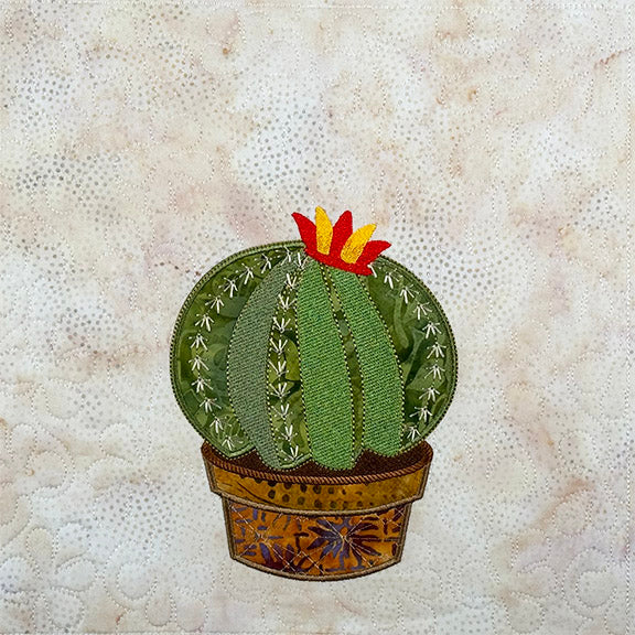 Prickly Pear Wall Hanging - Machine Embroidery