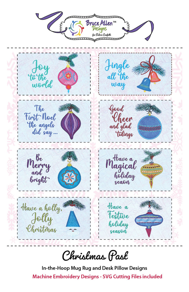 Christmas Past ITH Mug Rugs or Desk Pillows