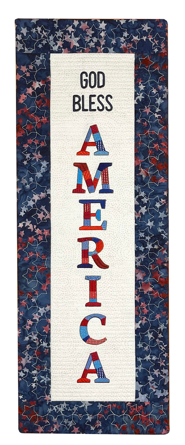 Bit-O-Color God Bless America Quilted Banner