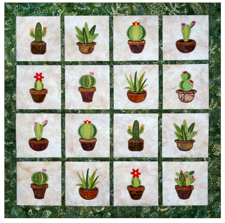 Petite Cacti ITH Wall Hanging for Machine Embroidery