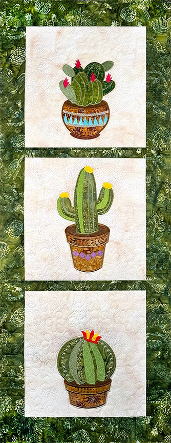 Prickly Pear Wall Hanging - Machine Embroidery