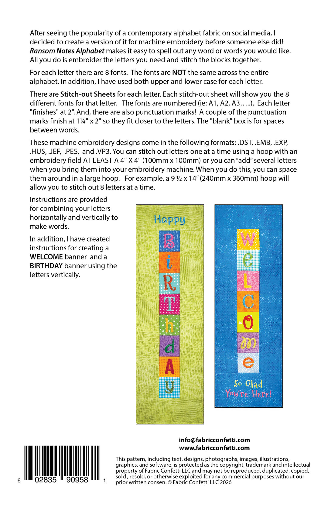 Ransom Notes Alphabet for Machine Embroidery