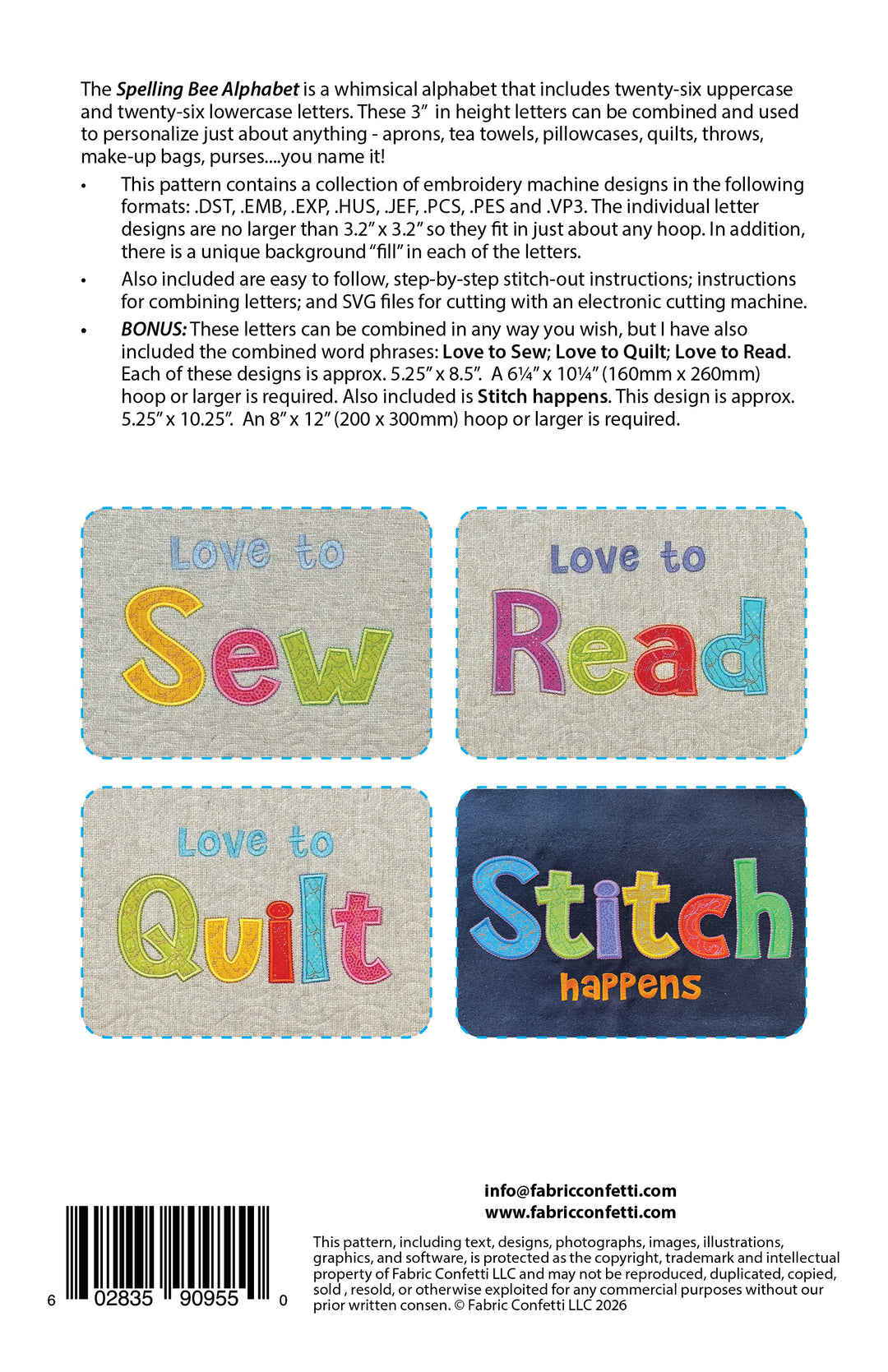 Spelling Bee Alphabet for Machine Embroidery