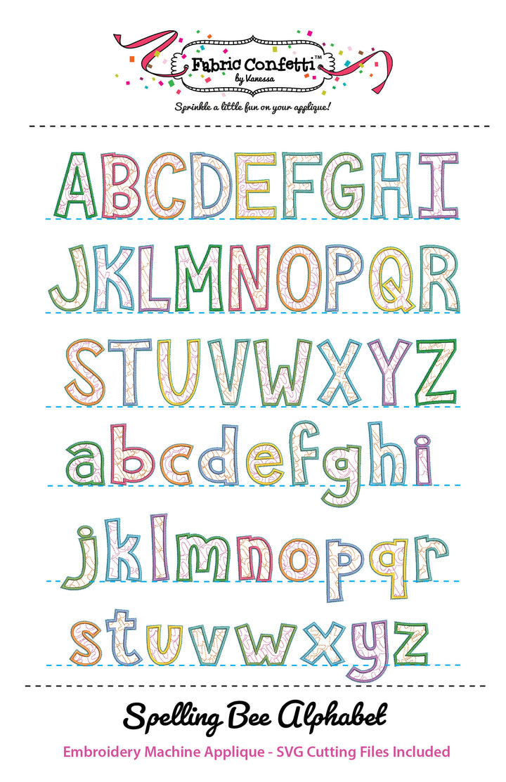 Spelling Bee Alphabet for Machine Embroidery