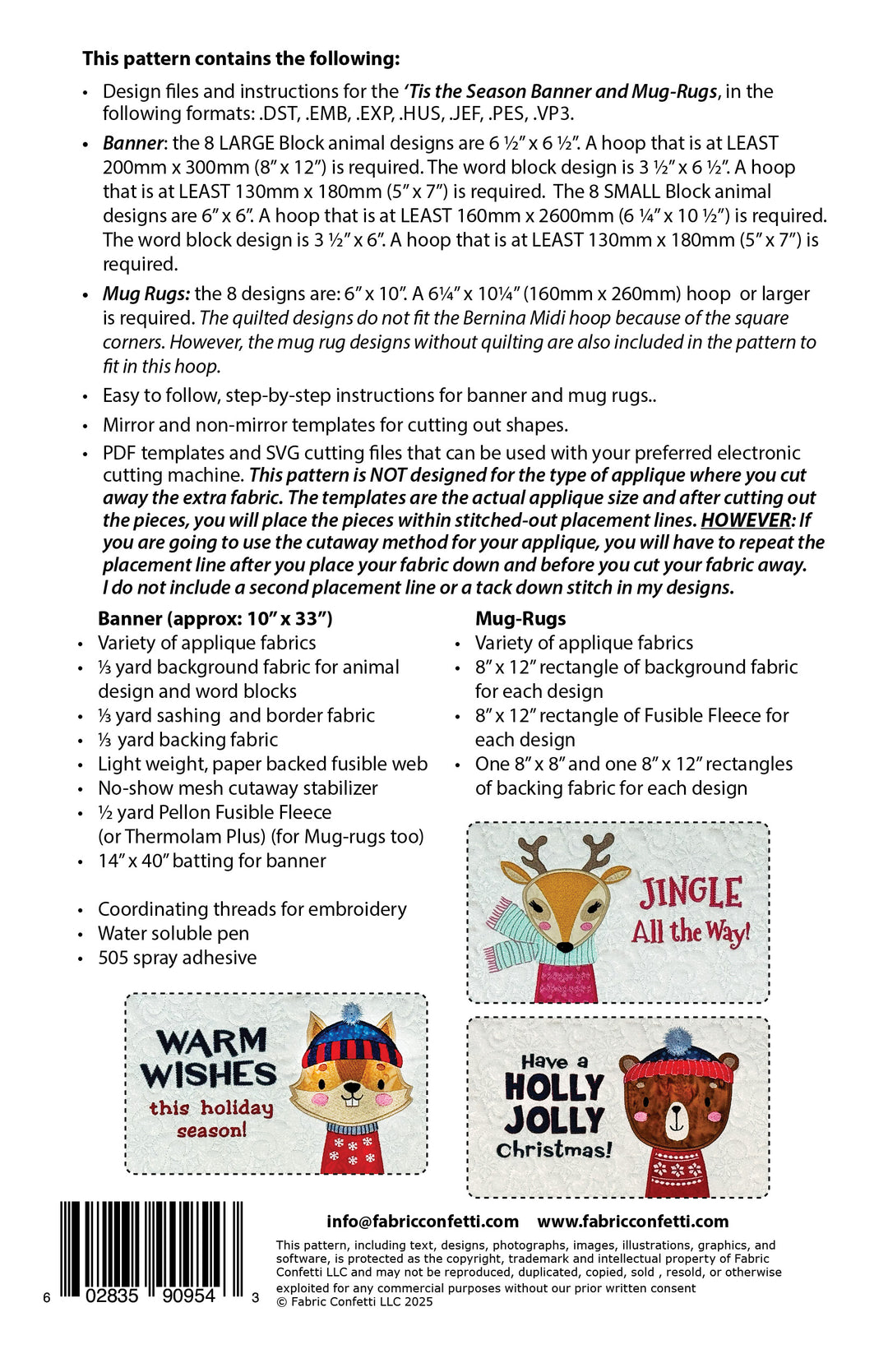 'Tis the Season Banner and Mug Rugs