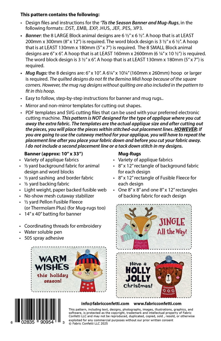 'Tis the Season Banner and Mug Rugs