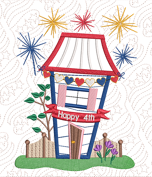 The Wonky Houses Banner - Celebrate America 250 Limited Edition - for Machine Embroidery