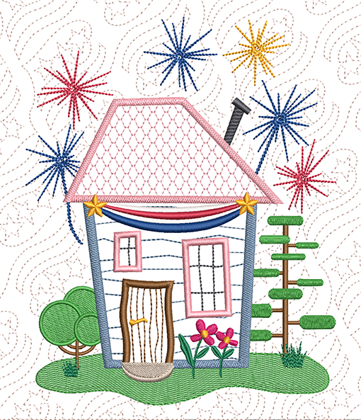 The Wonky Houses Banner - Celebrate America 250 Limited Edition - for Machine Embroidery