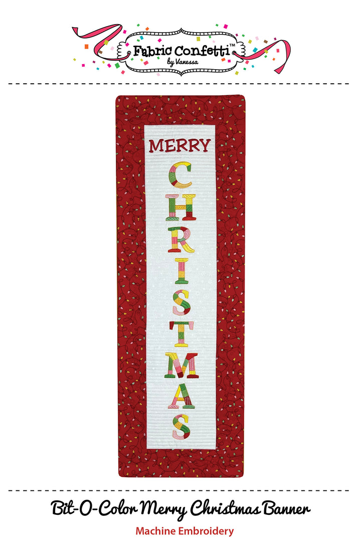 Bit-O-Color Merry Christmas Quilted Banner