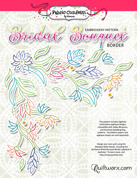 Bridal Bouquet Border Machine Embroidery