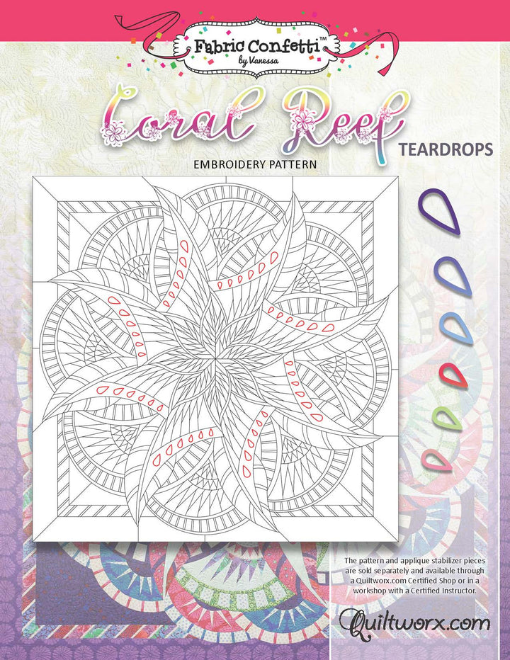 Coral Reef Teardrops Machine Embroidery