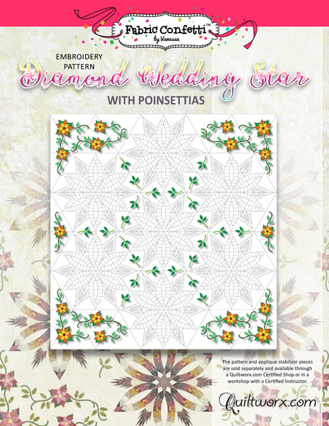 Diamond Wedding Star with Poinsettias