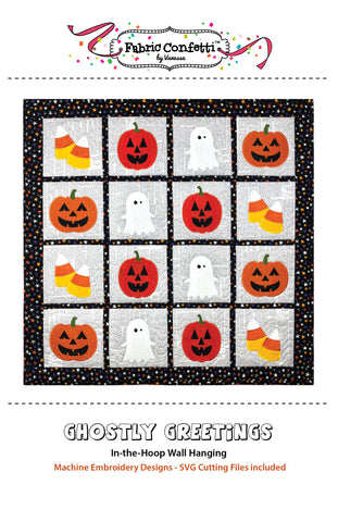 Ghostly Greetings ITH Wall Hanging