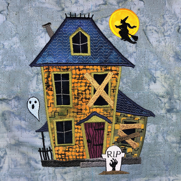 The Wonky Houses Banner - Haunted Halloween - for Machine Embroidery