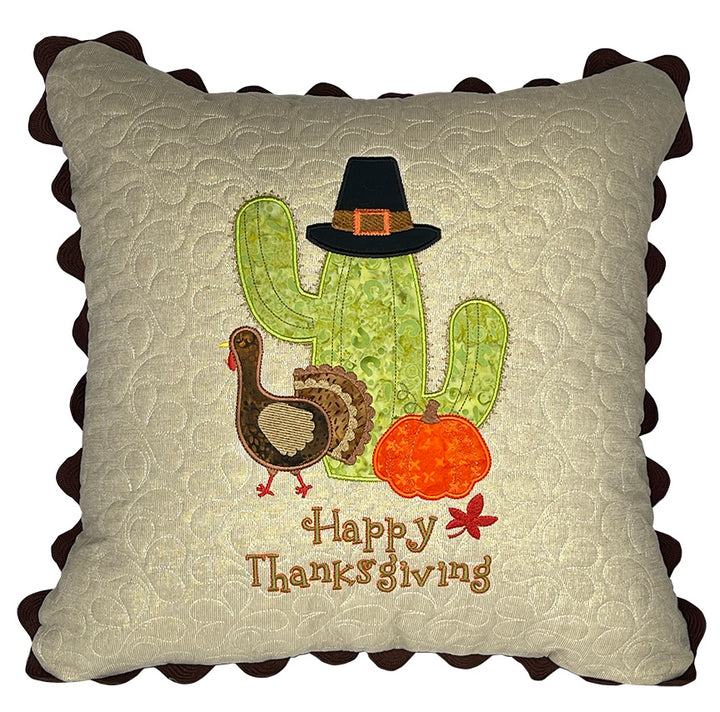 Happy Thanksgiving Cactus Pillow