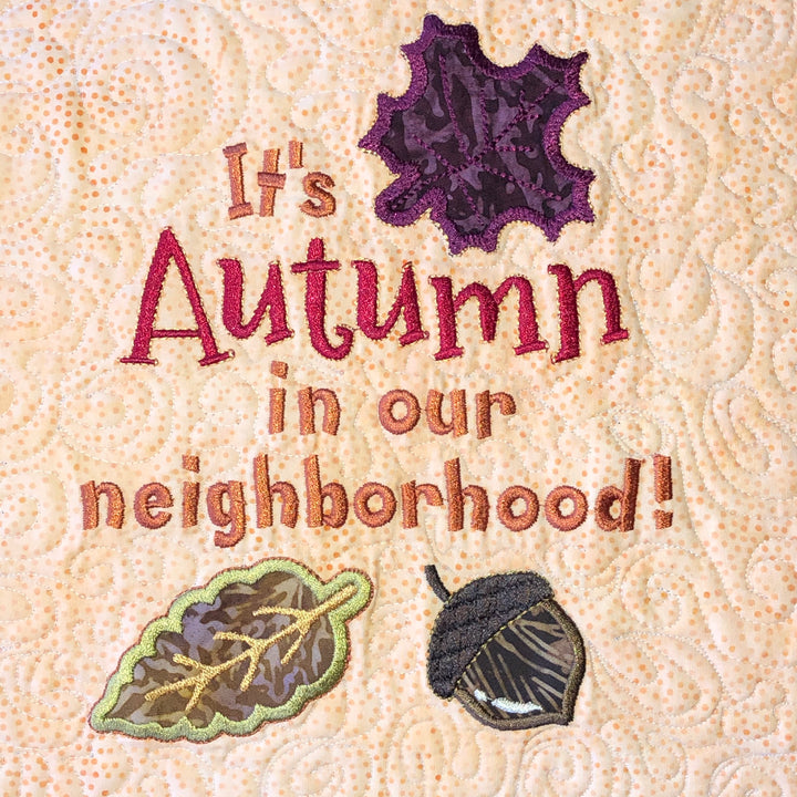 The Wonky Houses Table Runner - Autumn - for Machine Embroidery