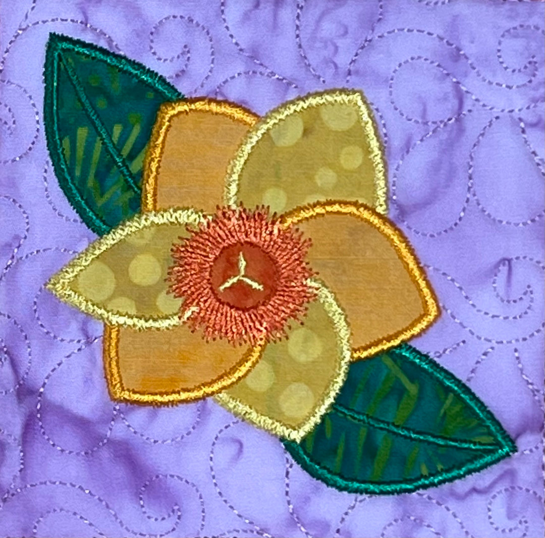 Spring Floral Table Topper for Machine Embroidery