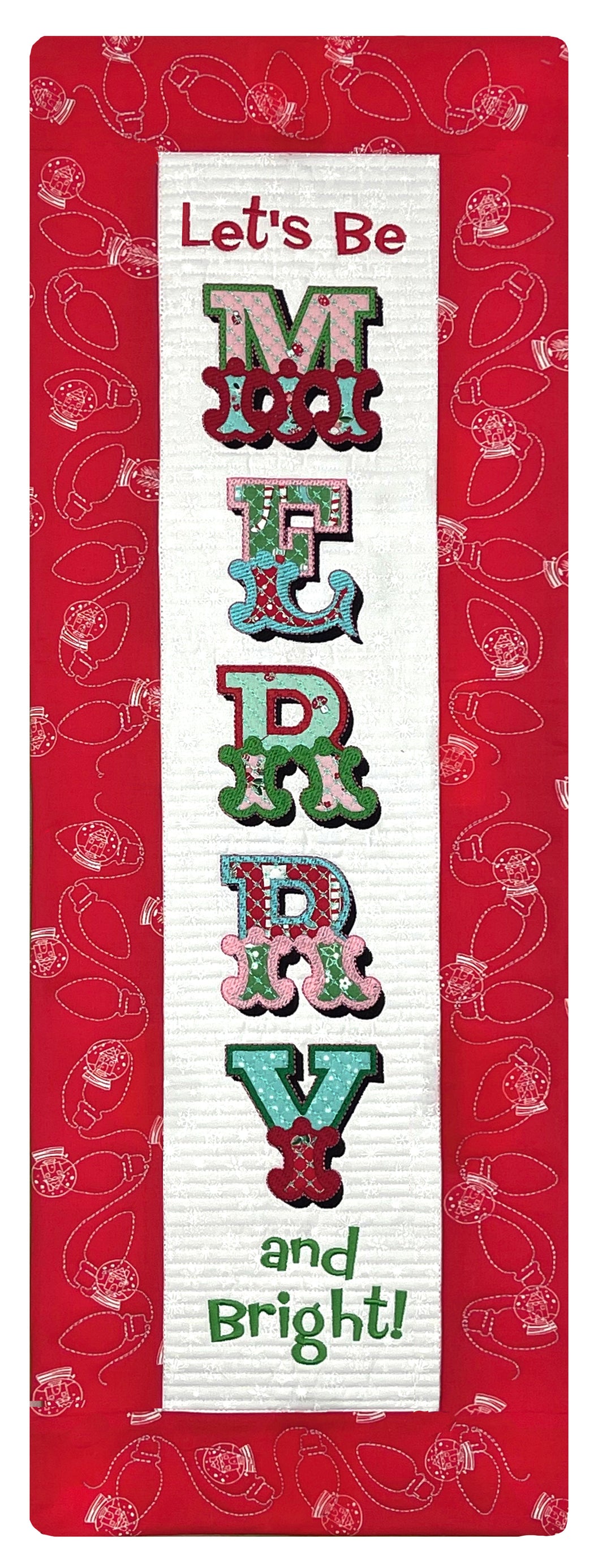 Let's Be Merry Banner for Machine Embroidery
