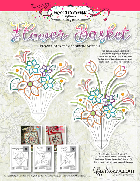Flower Basket Machine Embroidery