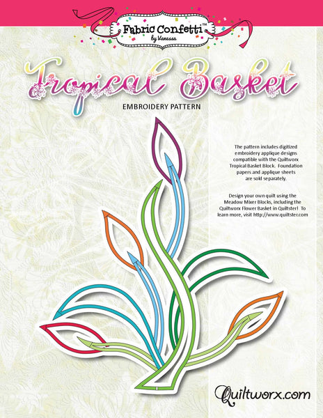 Tropical Basket Machine Embroidery
