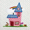 The Wonky Houses Table Runner - Spring - for Machine Embroidery