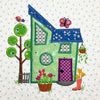The Wonky Houses Table Runner - Spring - for Machine Embroidery