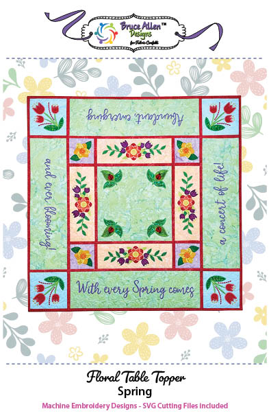 Spring Floral Table Topper for Machine Embroidery