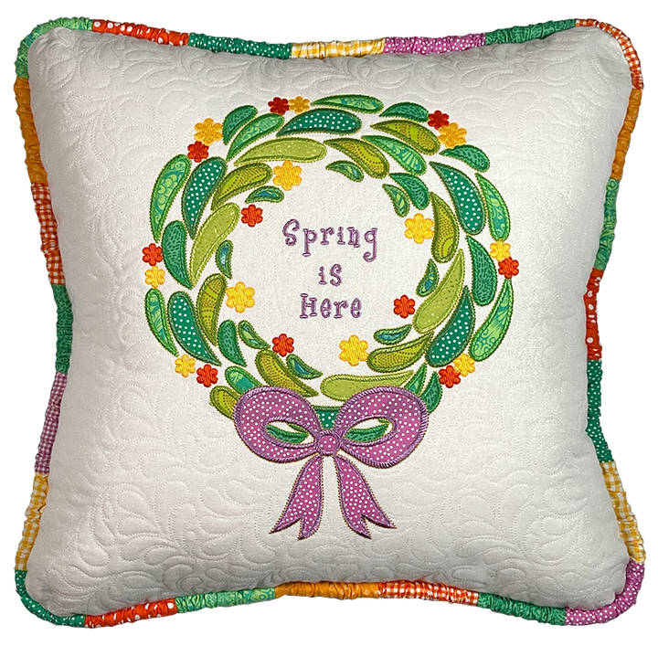 Wreath for All Seasons - Spring is Here Machine Embroidery