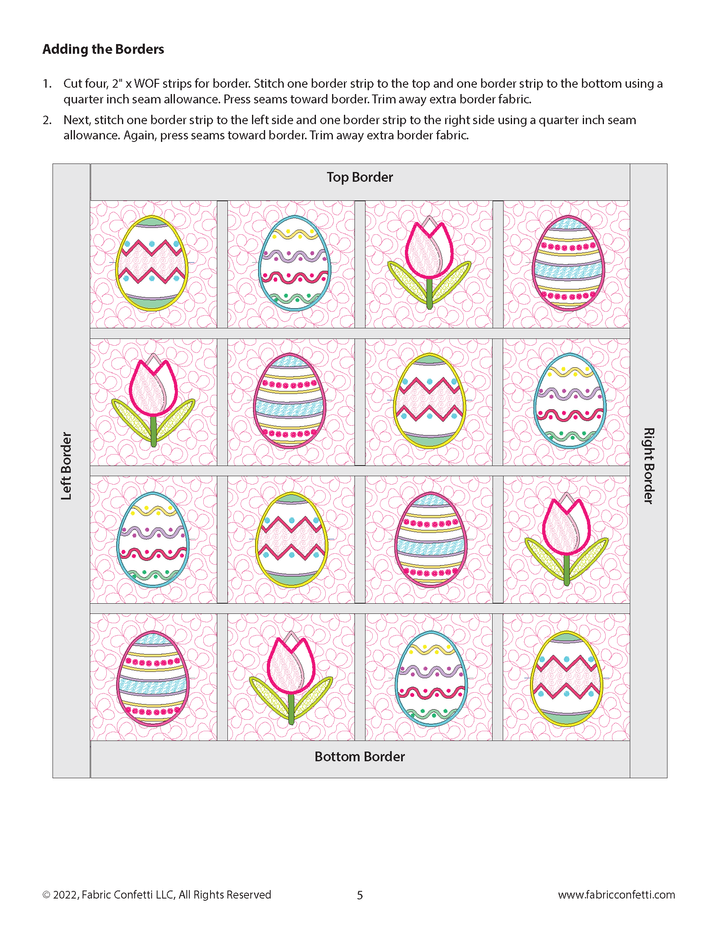 Tulips and Easter Eggs ITH Wall Hanging