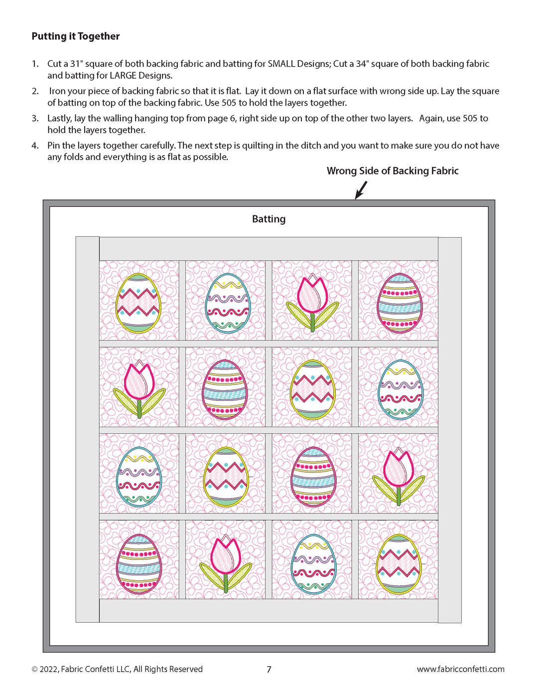 Tulips and Easter Eggs ITH Wall Hanging