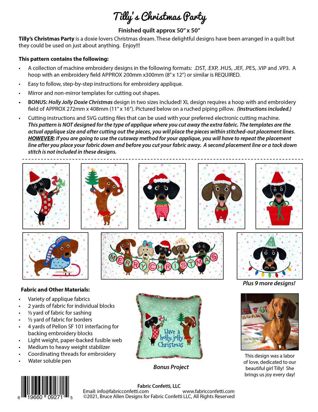 Tilly's Christmas Party for Machine Embroidery
