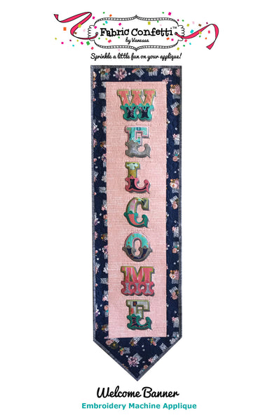 Welcome Banner for Machine Embroidery